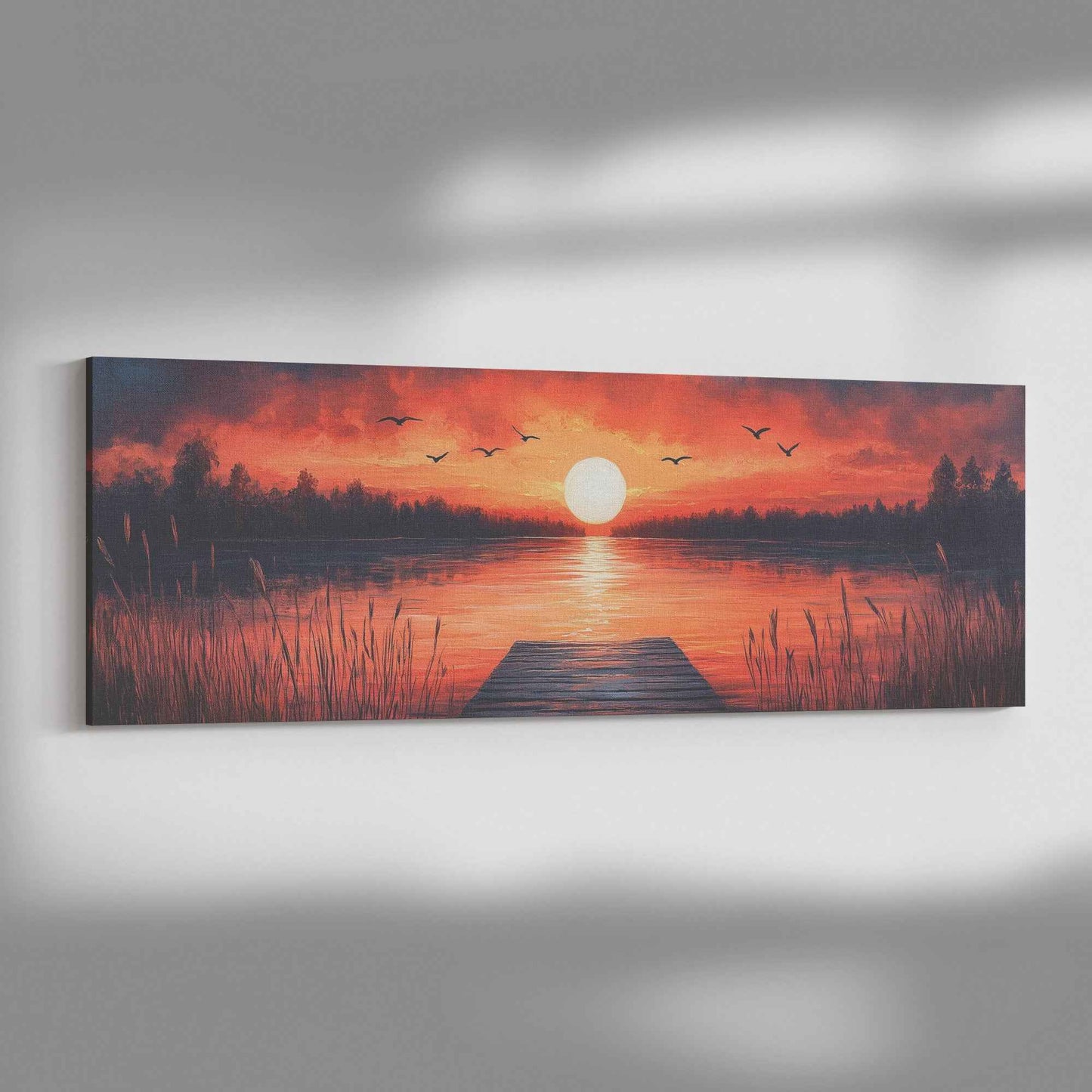 Panoramic Red Sunset Canvas Art