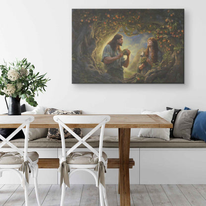 Adam & Eve In The Garden Of Eden Classic Canvas Wall Art