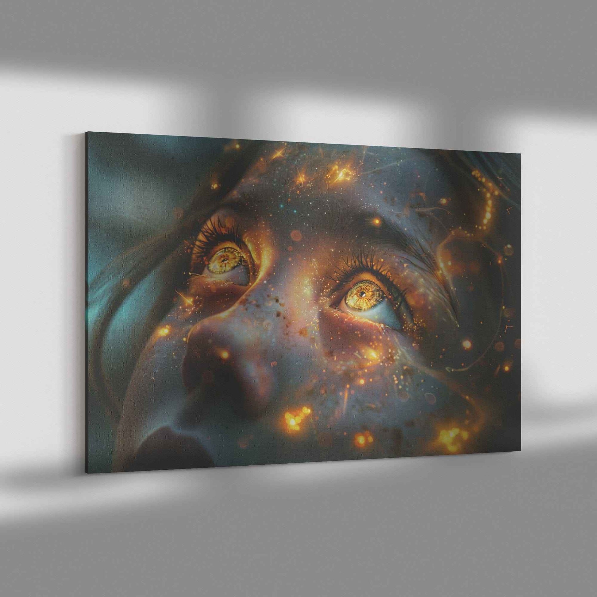 Christian Girl With Beautiful Eyes Looking Up At The Lord God Jesus Christ Canvas Art Piece