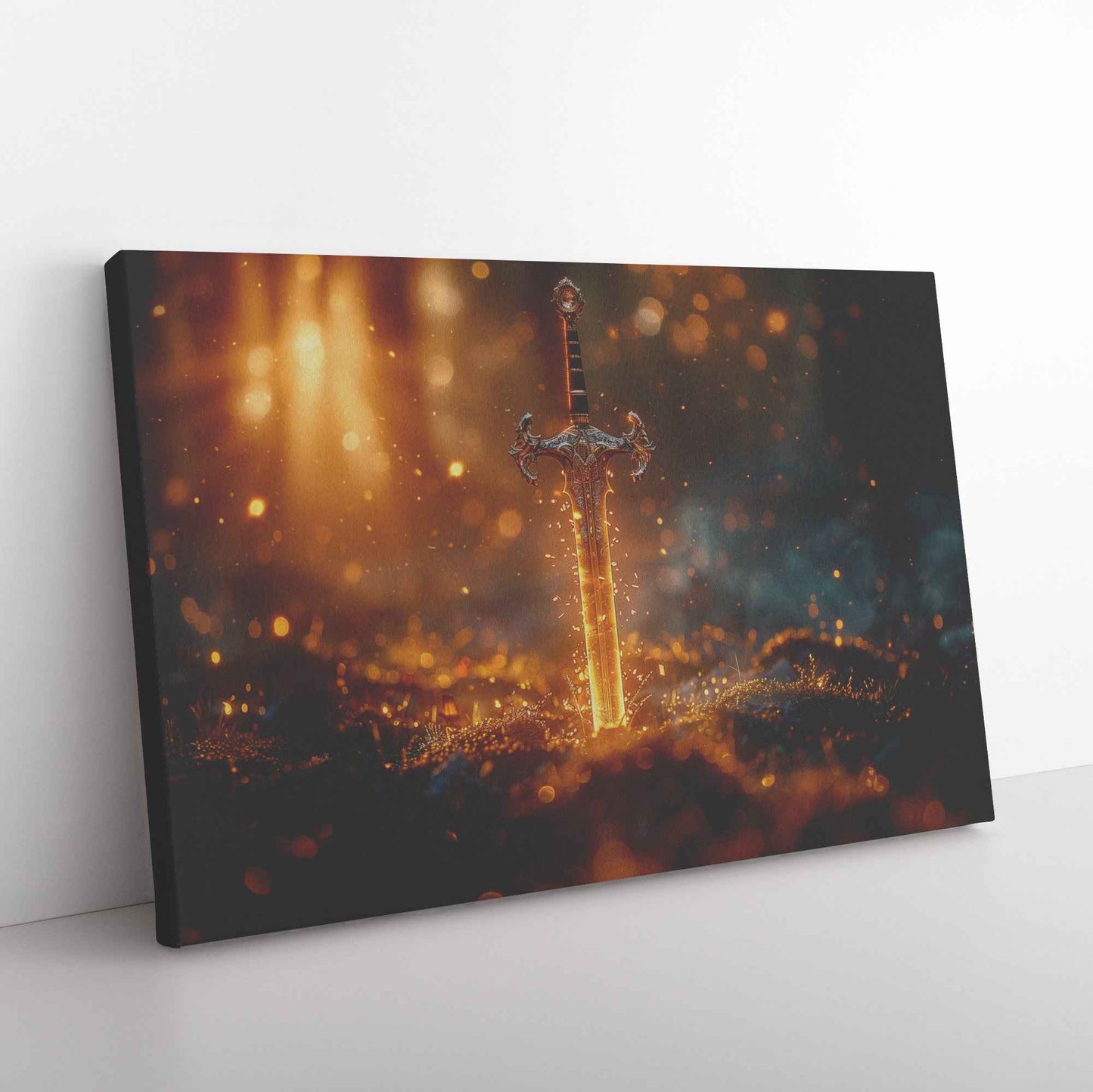 Divine Strength and Protection: The Shining Sword –   Christian Canvas Wall Art Decor