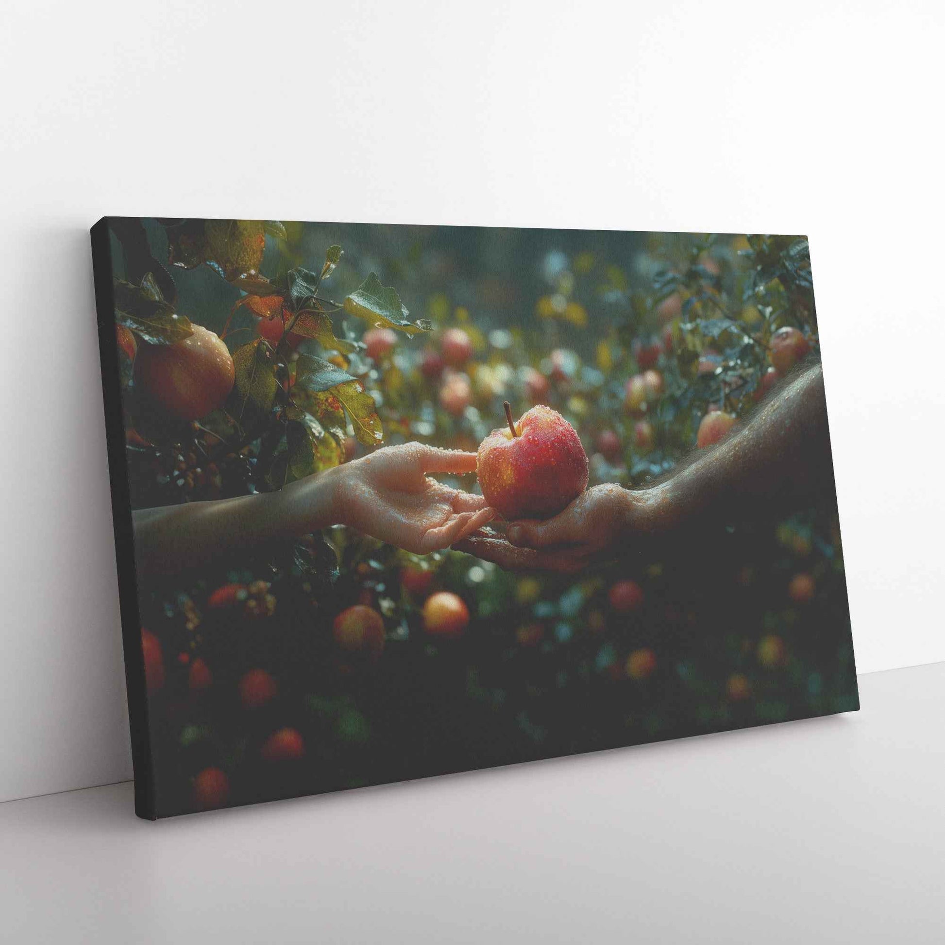 Eve's Tempting Gift The Apple of Love and Deception in the Garden of Eden   Christian Canvas Wall Art Decor
