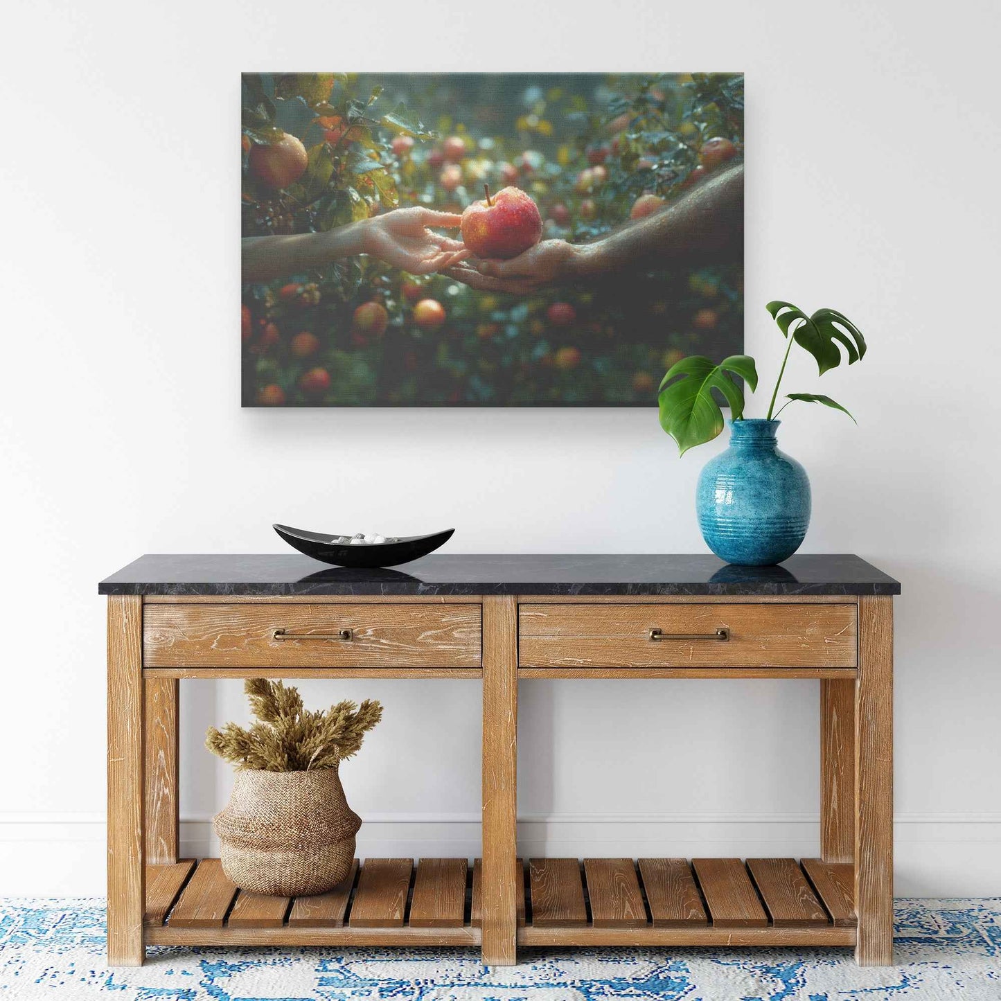 Eve's Tempting Gift The Apple of Love and Deception in the Garden of Eden   Christian Canvas Wall Art Decor