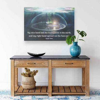 Flat Earth With Firmament Isaiah 4813 Rectangle Canvas Wall Art