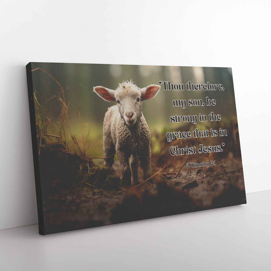 Lamb In The Forest 2 Timothy 21 Rectangle Canvas Wall Art
