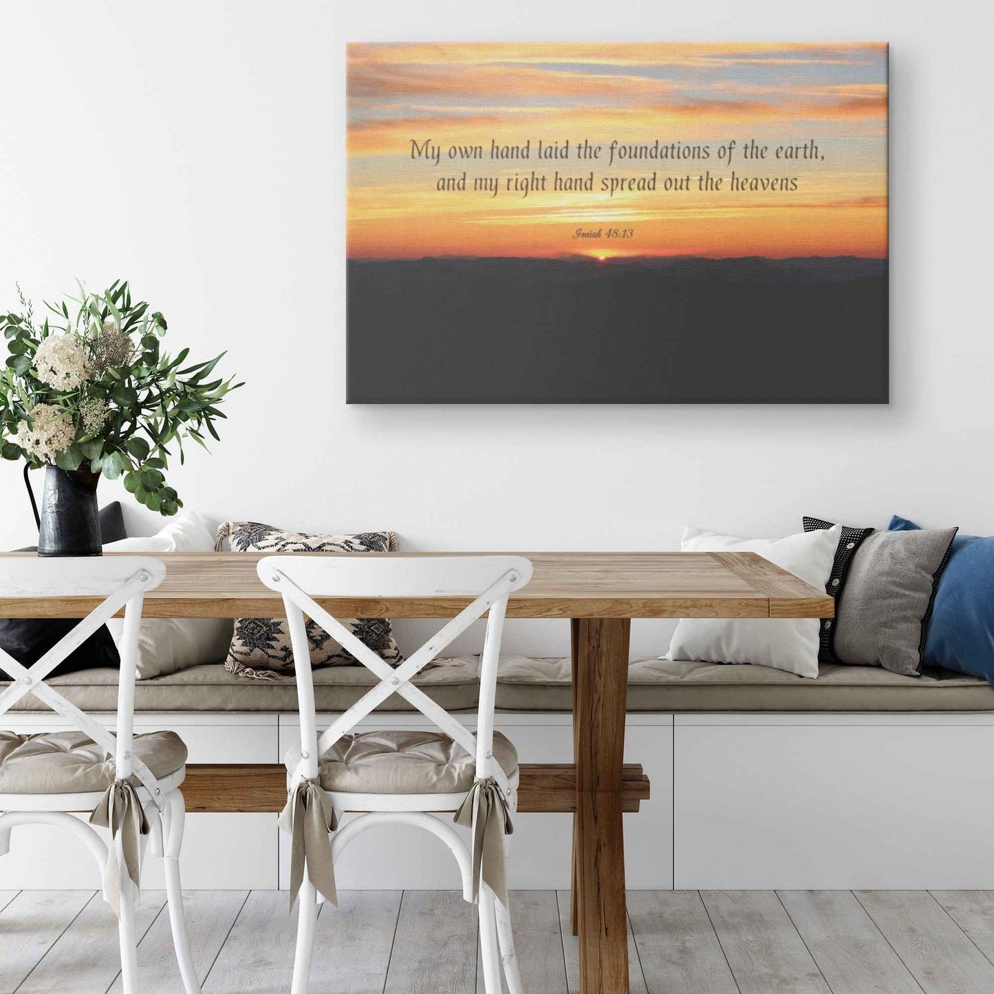 My Own Hand Laid The Foundations Of The Earth Isaiah 4813 Canvas Wall Art
