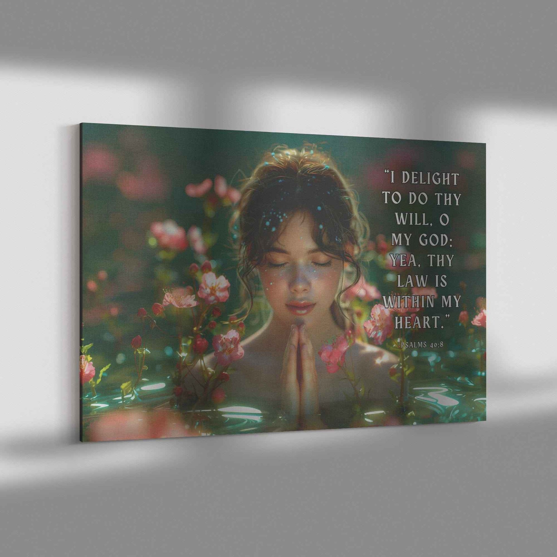 Psalms 408  I delight to do thy will O my God yea thy law is within my heart. Canvas Wall Art