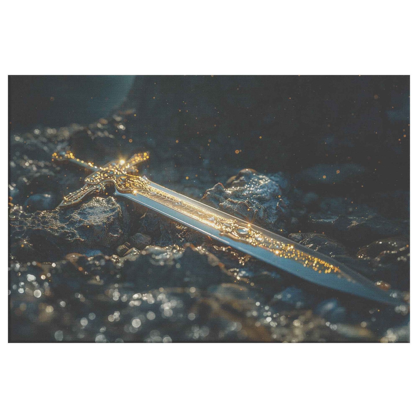 Sword of Truth Radiant Power Amidst Darkness   Christian Canvas Wall Art Decor