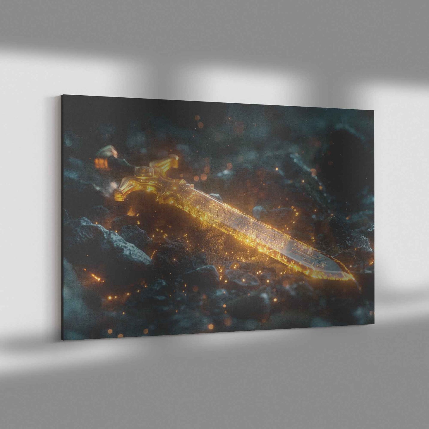 Sword of Truth Radiating Divine Strength and Glory   Christian Canvas Wall Art Decor