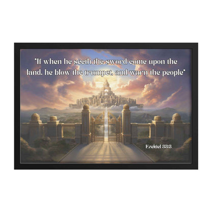 Sounding the Trumpet Christian Canvas Wall Art Scripture Ezekiel 33:3