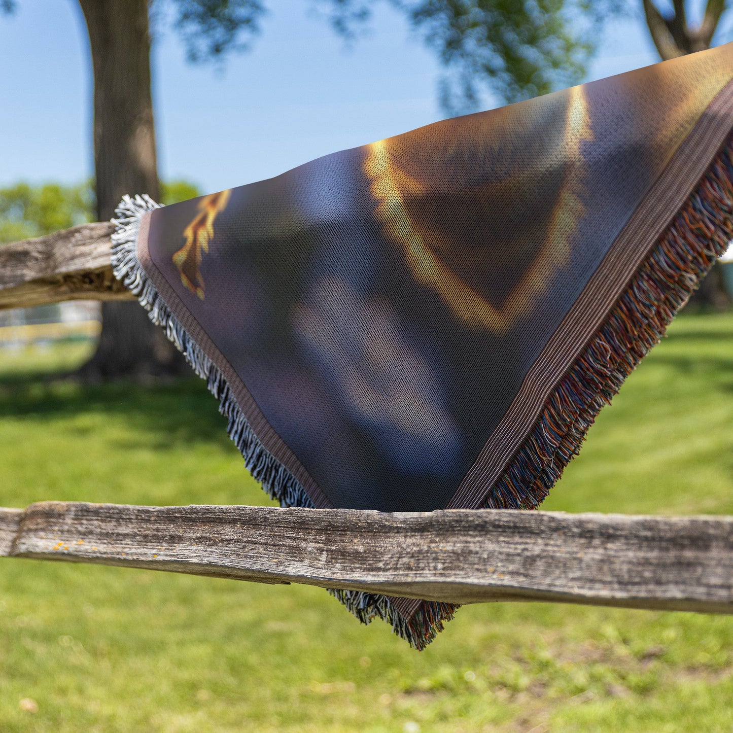 Bee in Flight Over Blooming Flowers Cozy Woven Throw Blanket - Awakening Righteousness