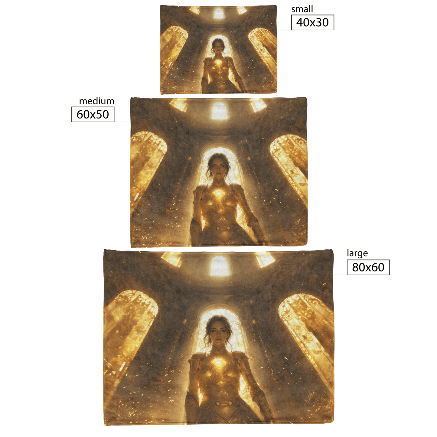 Blood Elf Paladin Fleece Sherpa Blanket Sunlit Temple Golden Armor Light Rays Radiant Accents Peaceful Powerful WoW Design - Awakening Righteousness