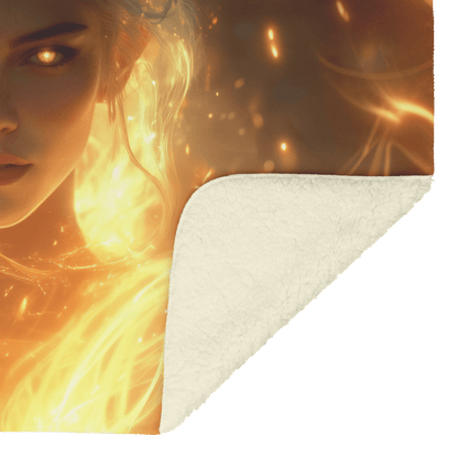 Blood Elf Priest Fleece Sherpa Blanket Healing Spell Golden Auras Radiant Light Trails Peaceful Inspiring WoW Design - Awakening Righteousness