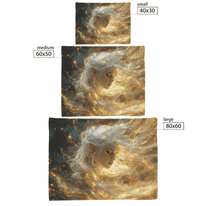 Blood Elf Priest Fleece Sherpa Blanket Holy Light Silver Gold Accents Shimmering Stars Cascading Textures Bold Elegant WoW Design - Awakening Righteousness