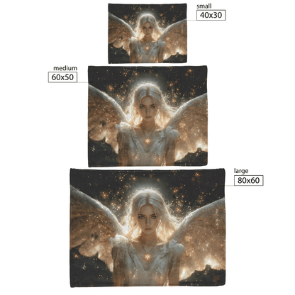 Blood Elf Priest Fleece Sherpa Blanket Holy Light Silver Gold Accents Shimmering Stars Cascading Textures Bold Elegant WoW Design - Awakening Righteousness