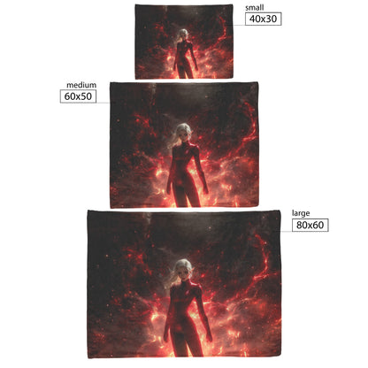 Blood Elf Rogue Fleece Sherpa Blanket Crimson Blades Shimmering Stars Radiant Reflections Bold Powerful WoW Design - Awakening Righteousness