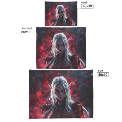Blood Elf Rogue Fleece Sherpa Blanket Glowing Silver Daggers Shimmering Mist Cosmic Reflections Stealthy Bold WoW Design - Awakening Righteousness