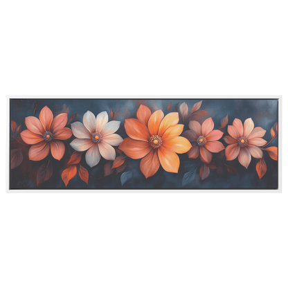Bold Floral Artwork Abstract Daisy Shapes Pastel Earthy Tones Ultra High Definition Modern Boho Charm Panoramic Framed Canvas Wall Art - Awakening Righteousness