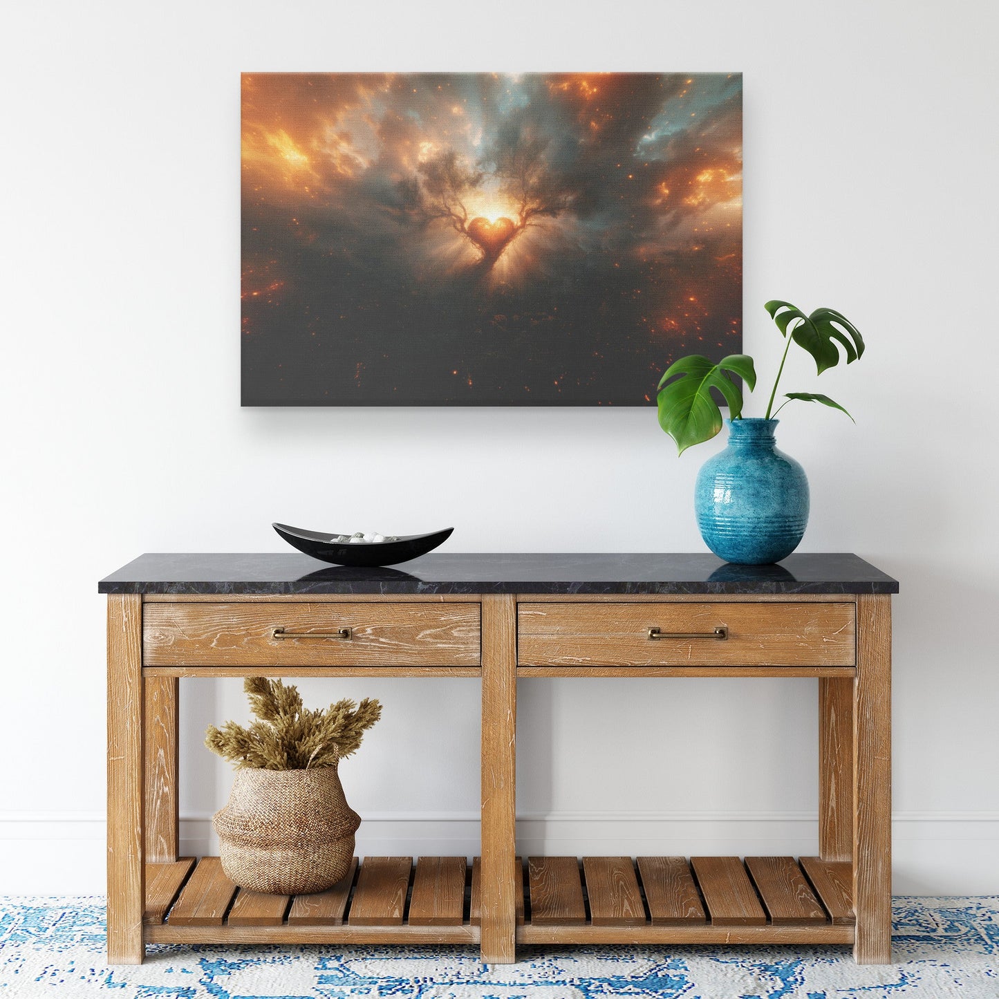 Circumcision of the Heart Glowing Tree with Radiant Light Vines and Canvas Wall Art Decor - Awakening Righteousness