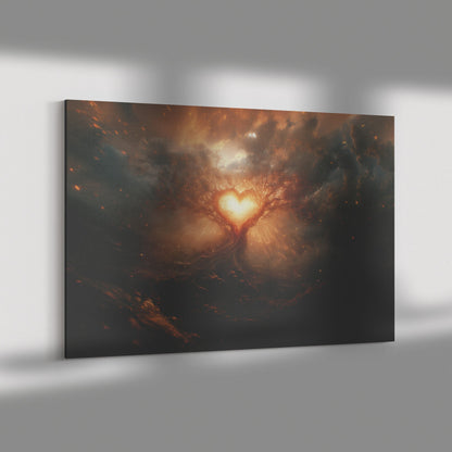 Circumcision of the Heart Glowing Tree with Radiant Light Vines and Scripture Canvas Wall Art Decor - Awakening Righteousness