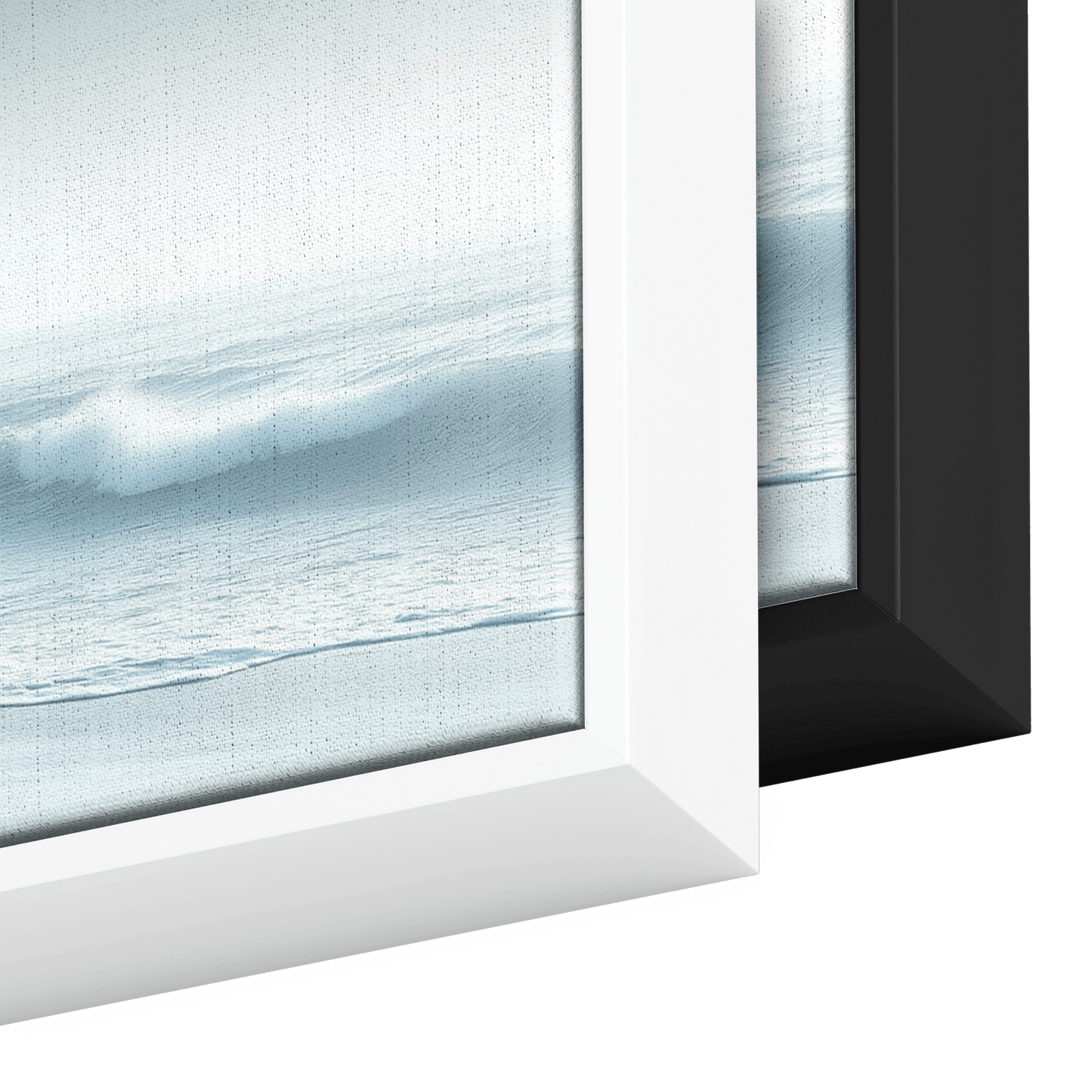 Coastline Scene Muted Gray Tones Rolling Waves Soft Sandy Shore Ultra High Definition Elegant Simplicity Panoramic Framed Canvas Wall Art - Awakening Righteousness
