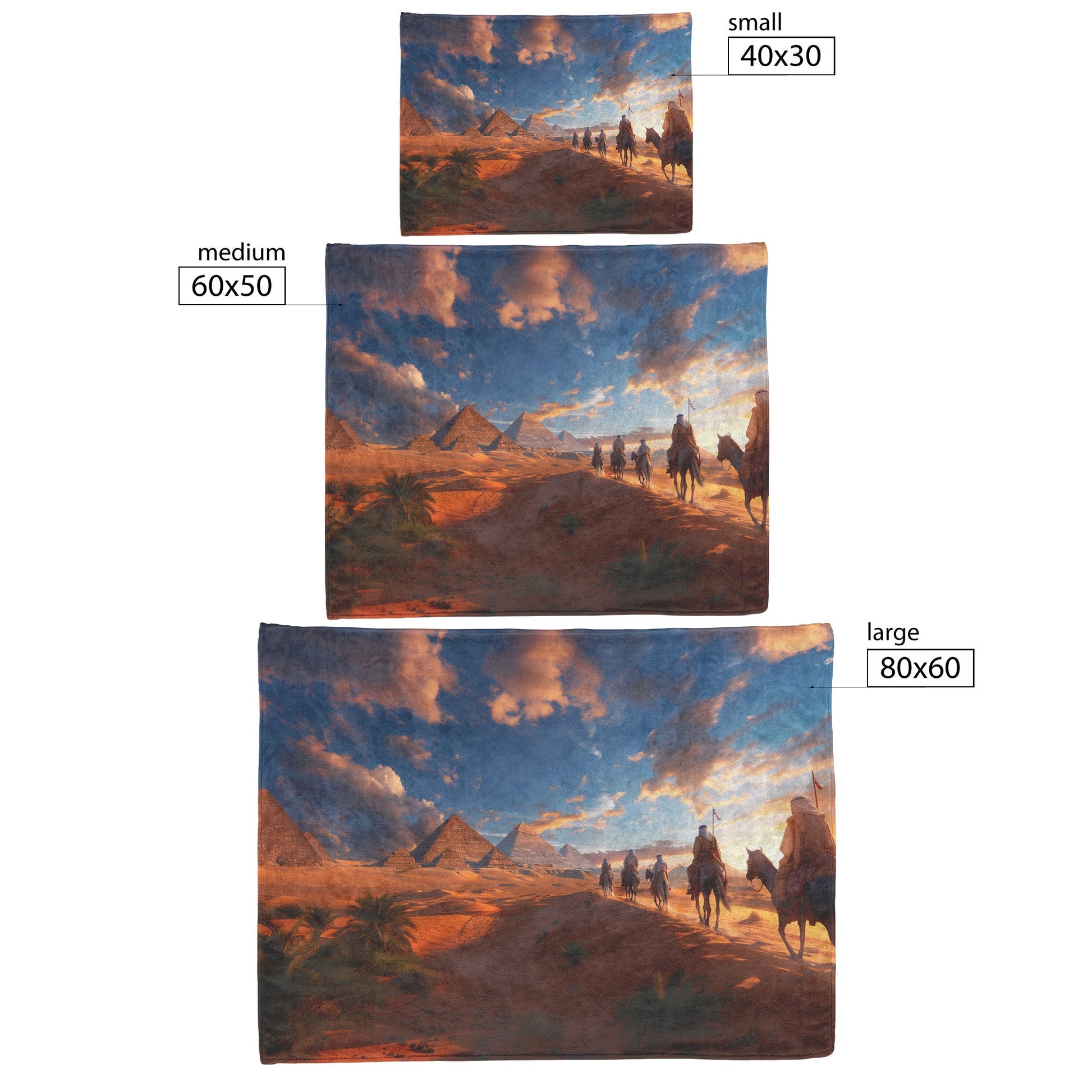 Desert Pyramid Caravan Fleece Sherpa Blanket Soft Historic Nature Inspired Scenic Adventure Design - Awakening Righteousness
