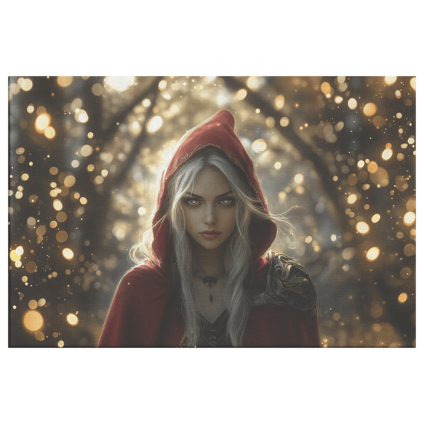 Female Blood Elf Rogue Hidden in Shadows Shimmering Golden Highlights Cascading Silver Reflections Canvas Wall Art - Awakening Righteousness
