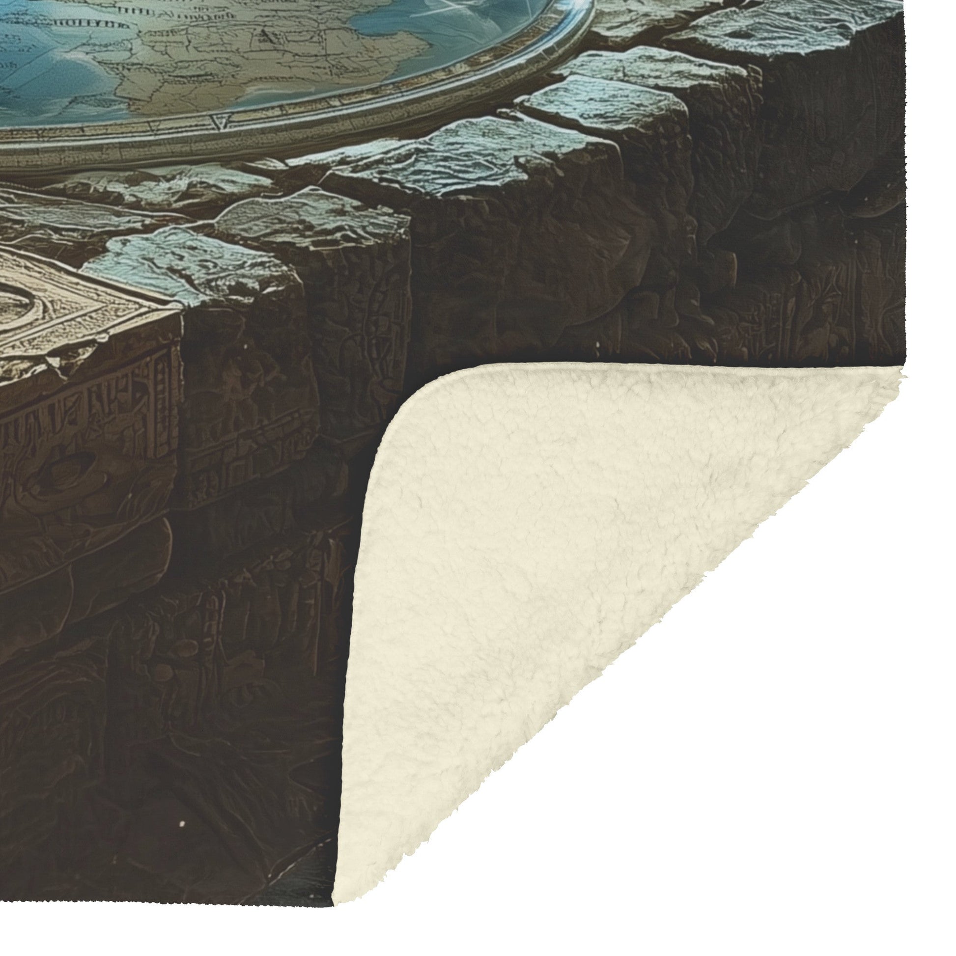 Flat Earth Firmament with Hieroglyph Carvings Starry Cosmos Cozy Fleece Sherpa Blanket - Awakening Righteousness