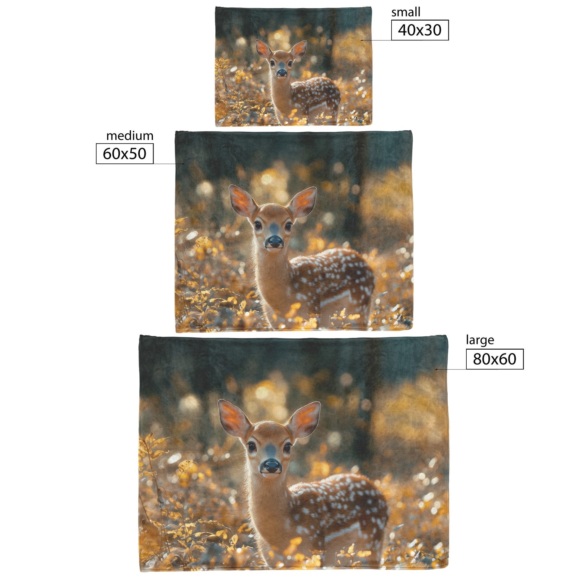 Gentle Fawn in Golden Autumn Forest Cozy Sherpa Fleece Blanket - Awakening Righteousness