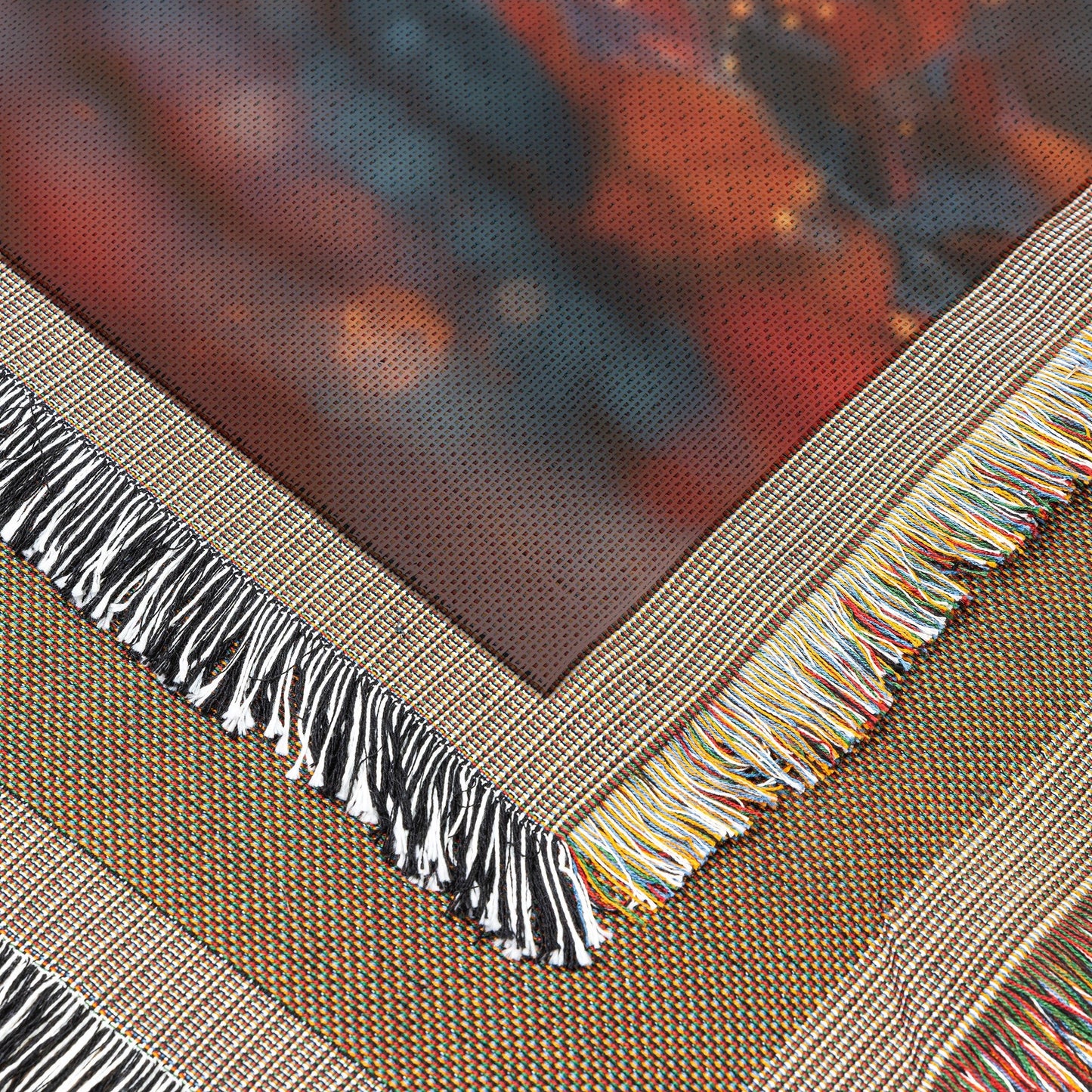 Glowing Autumn Leaf in Golden Light Woven Throw Blanket - Awakening Righteousness