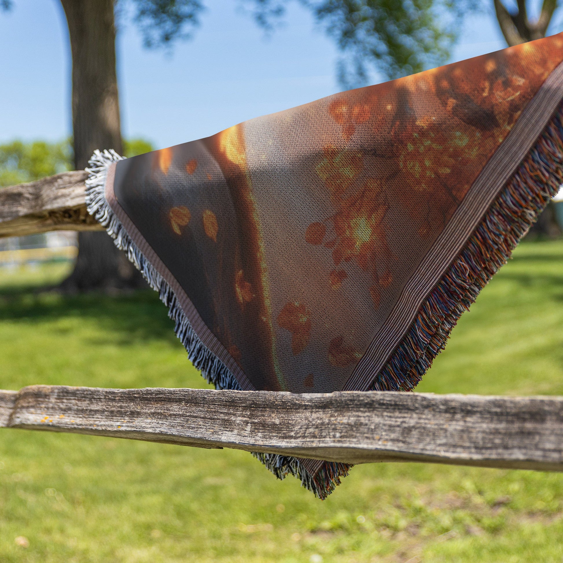 Glowing Autumn Tree with Golden Leaves and Radiant Roots Woven Throw Blanket for Home Decor - Awakening Righteousness