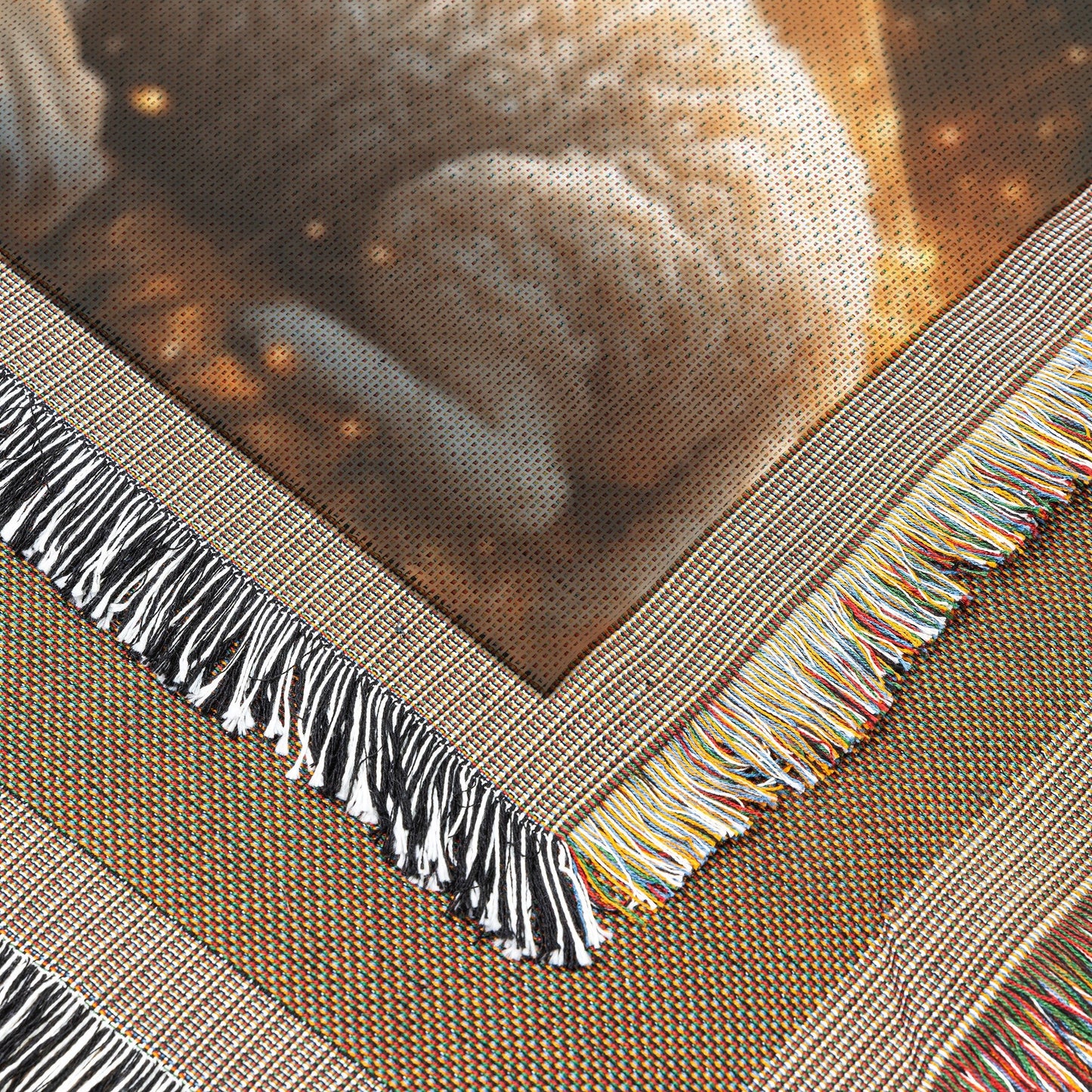 Lion and Lamb Sleeping Peacefully Together Woven Throw Blanket for Cozy Home Decor - Awakening Righteousness