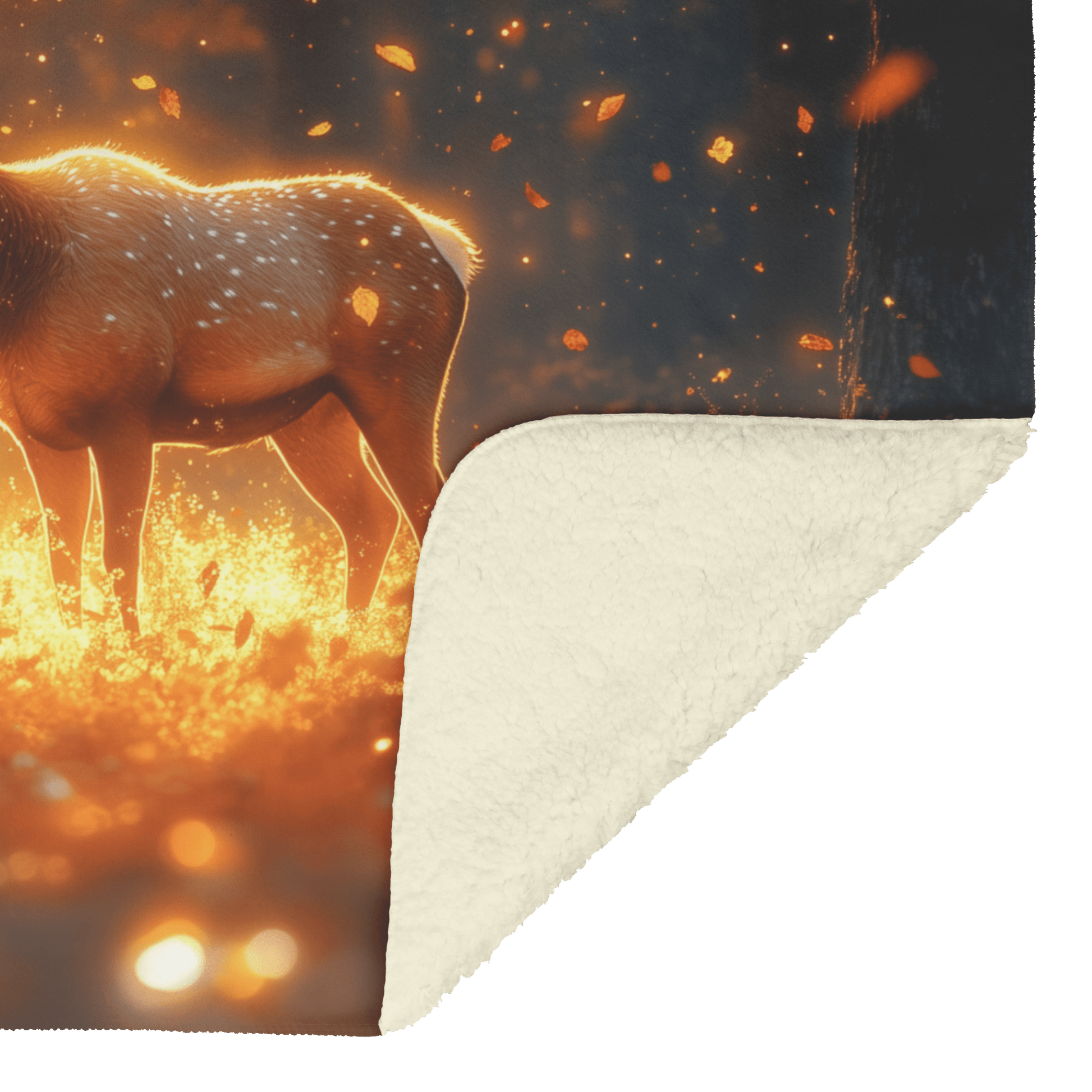 Majestic Elk Standing in Glowing Autumn Forest Surrounded by Golden Leaves and Morning Mist With Sunlit Antlers Fleece Sherpa Blanket - Awakening Righteousness