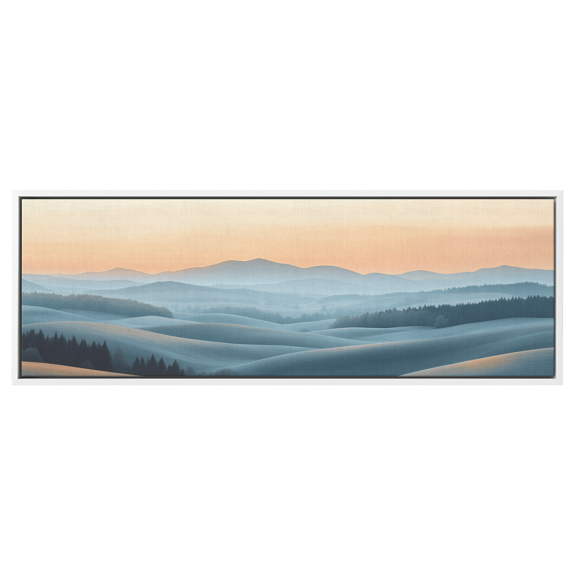 Minimalist Panoramic Artwork Rolling Hills Soft Taupe Palette Muted Highlights Ultra High Definition Tranquil Elegant Panoramic Framed Canvas Wall Art - Awakening Righteousness