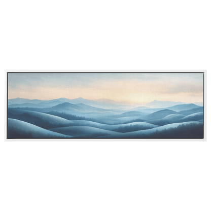 Minimalist Panoramic Artwork Rolling Hills Soft Taupe Palette Muted Highlights Ultra High Definition Tranquil Elegant Panoramic Framed Canvas Wall Art - Awakening Righteousness