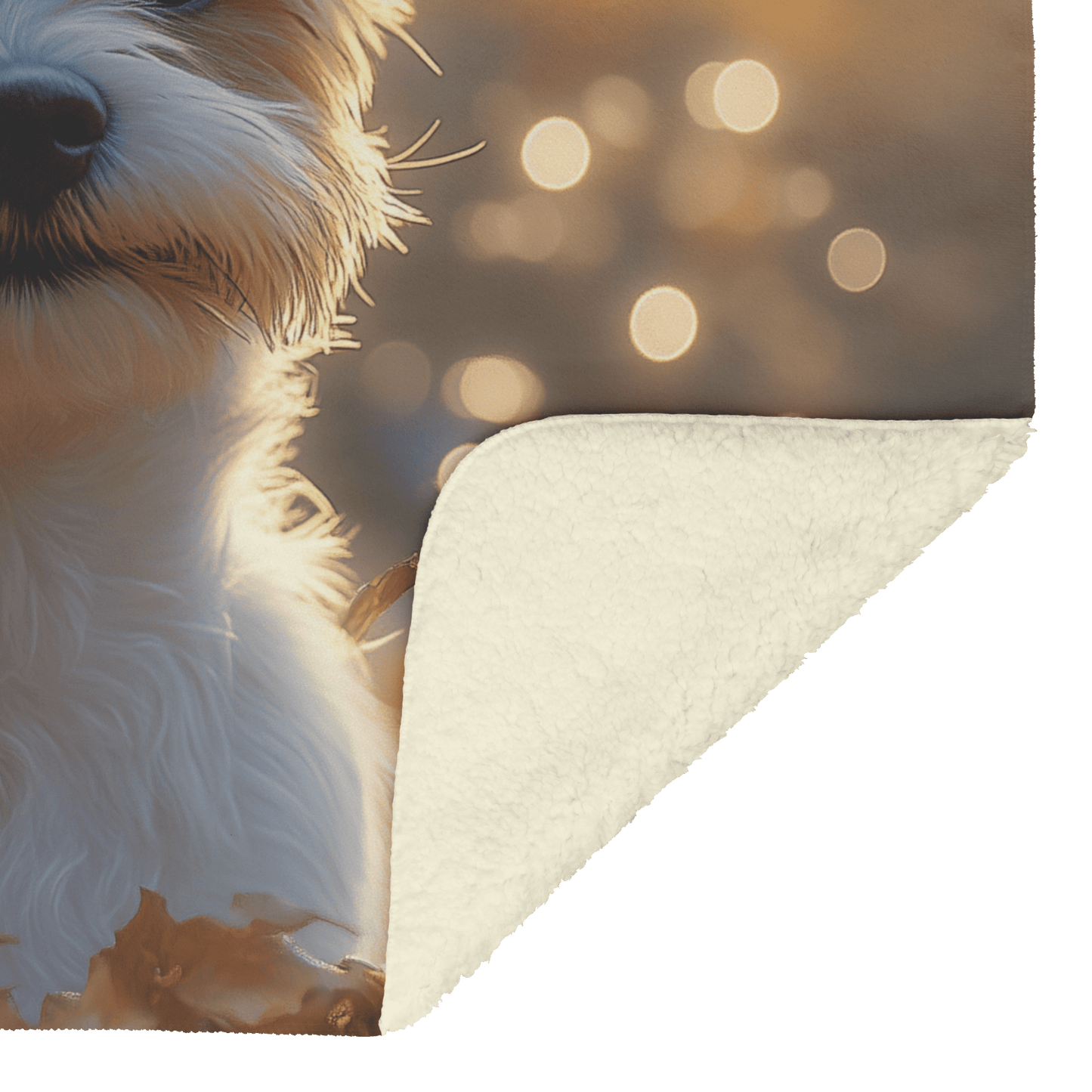 Parson Russell Terrier in Forest Setting Surrounded by Shimmering Textures and Glowing Silver Highlights Fleece Sherpa Blanket - Awakening Righteousness