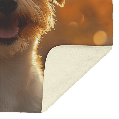 Parson Russell Terrier in Forest Setting Surrounded by Shimmering Textures and Glowing Silver Highlights Fleece Sherpa Blanket - Awakening Righteousness