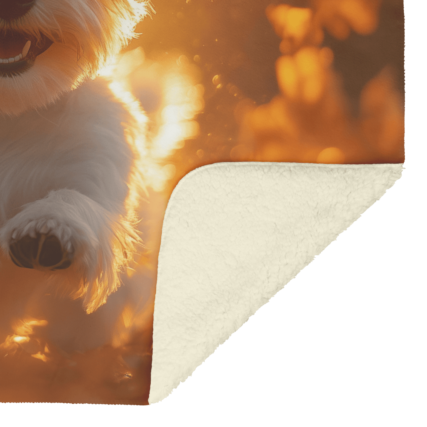 Parson Russell Terrier Running Through Field of Wildflowers Surrounded by Shimmering Stars and Glowing Textures Fleece Sherpa Blanket - Awakening Righteousness