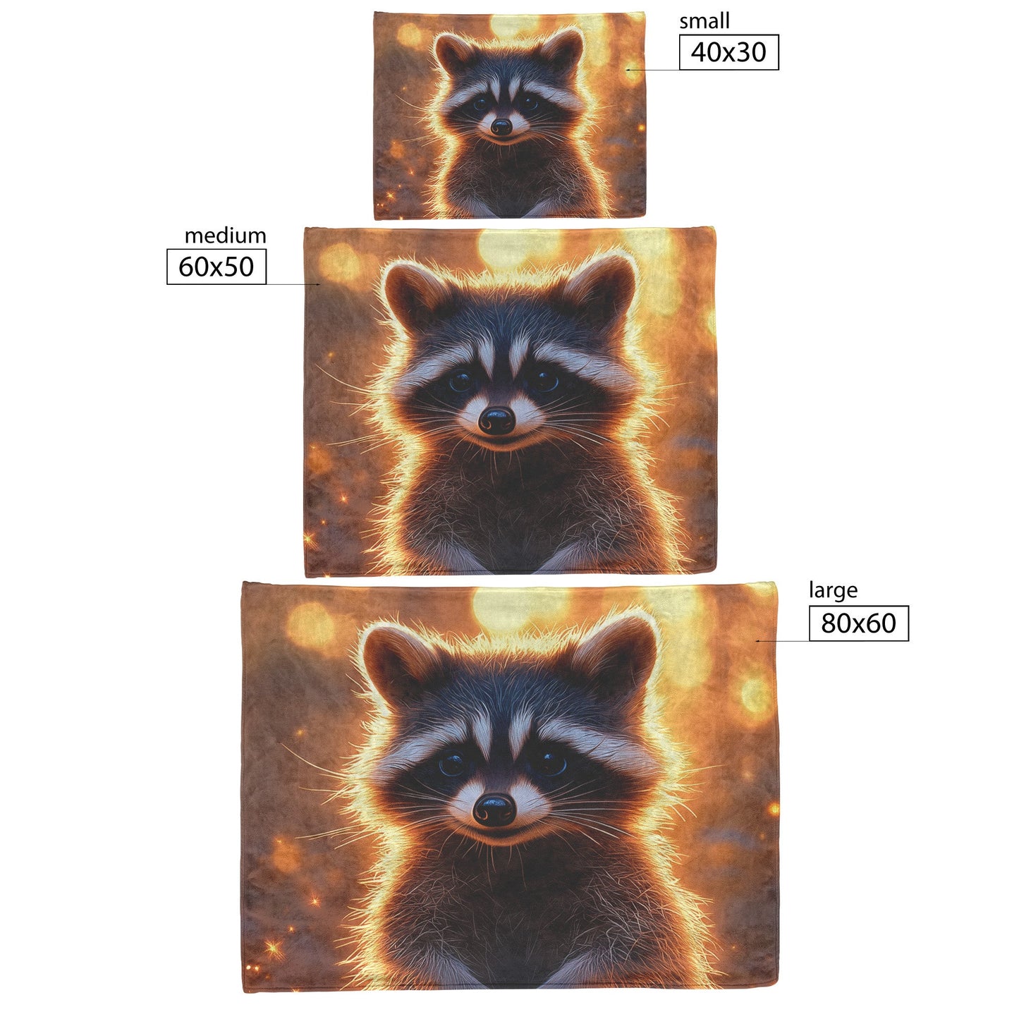 Playful Raccoon Surrounded by Fireflies Soft Moonlight Hyper Detailed Fur Peaceful Atmosphere Fleece Blanket - Awakening Righteousness