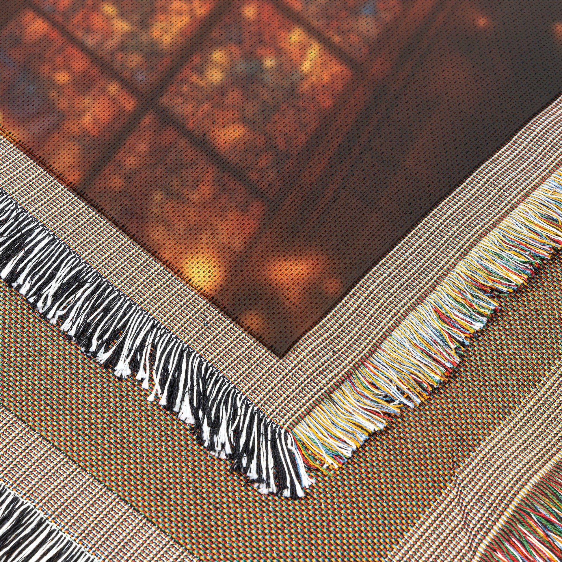 Radiant Cross Stained Glass Woven Throw Blanket Illuminated Design Perfect for Christian Home and Faithful Decor - Awakening Righteousness