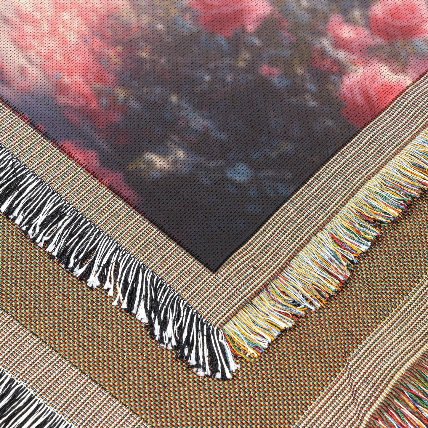 Radiant Rose Garden Woven Throw Blanket Romantic Sunlit Floral Path Decor for Home or Gift - Awakening Righteousness