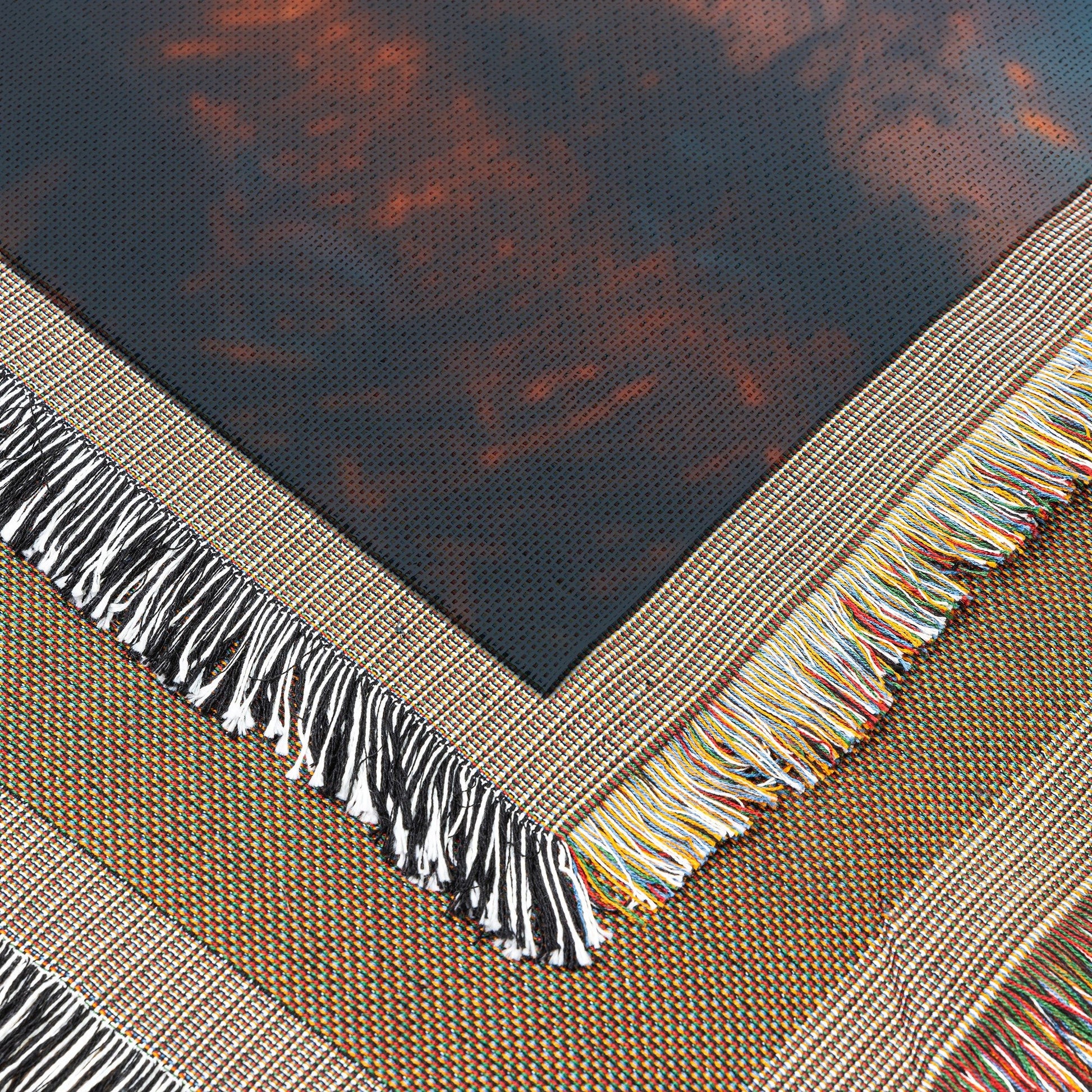 Stargazing Under Crescent Moon Woven Throw Blanket - Awakening Righteousness