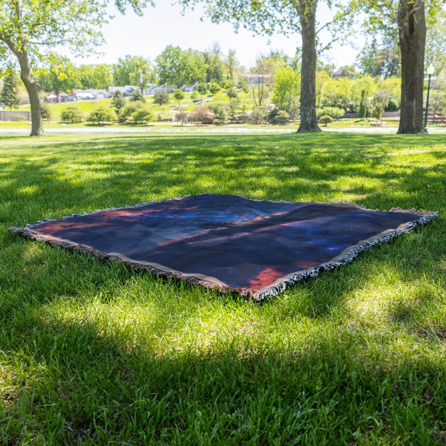 Starry Night Tree Reflection Woven Throw Blanket - Awakening Righteousness