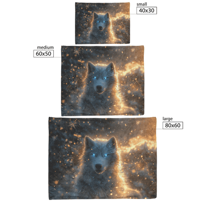 Swift Frostwolf Fleece Sherpa Blanket Frozen Cliff Icy Mist Silver Highlights Bold Inspiring WoW Design - Awakening Righteousness