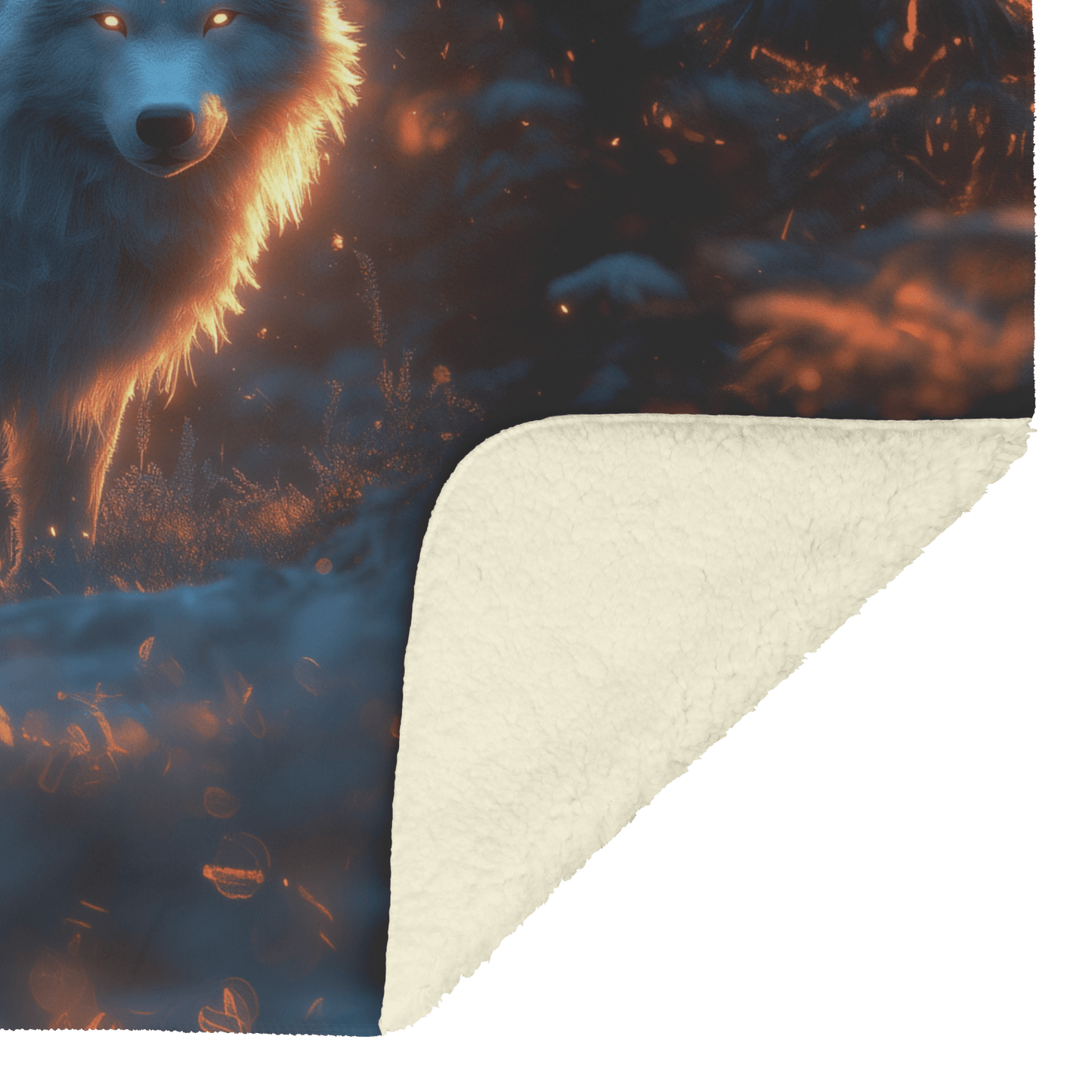Swift Frostwolf Fleece Sherpa Blanket Icy Forest Silver Textures Frost Highlights Peaceful Inspiring Design - Awakening Righteousness