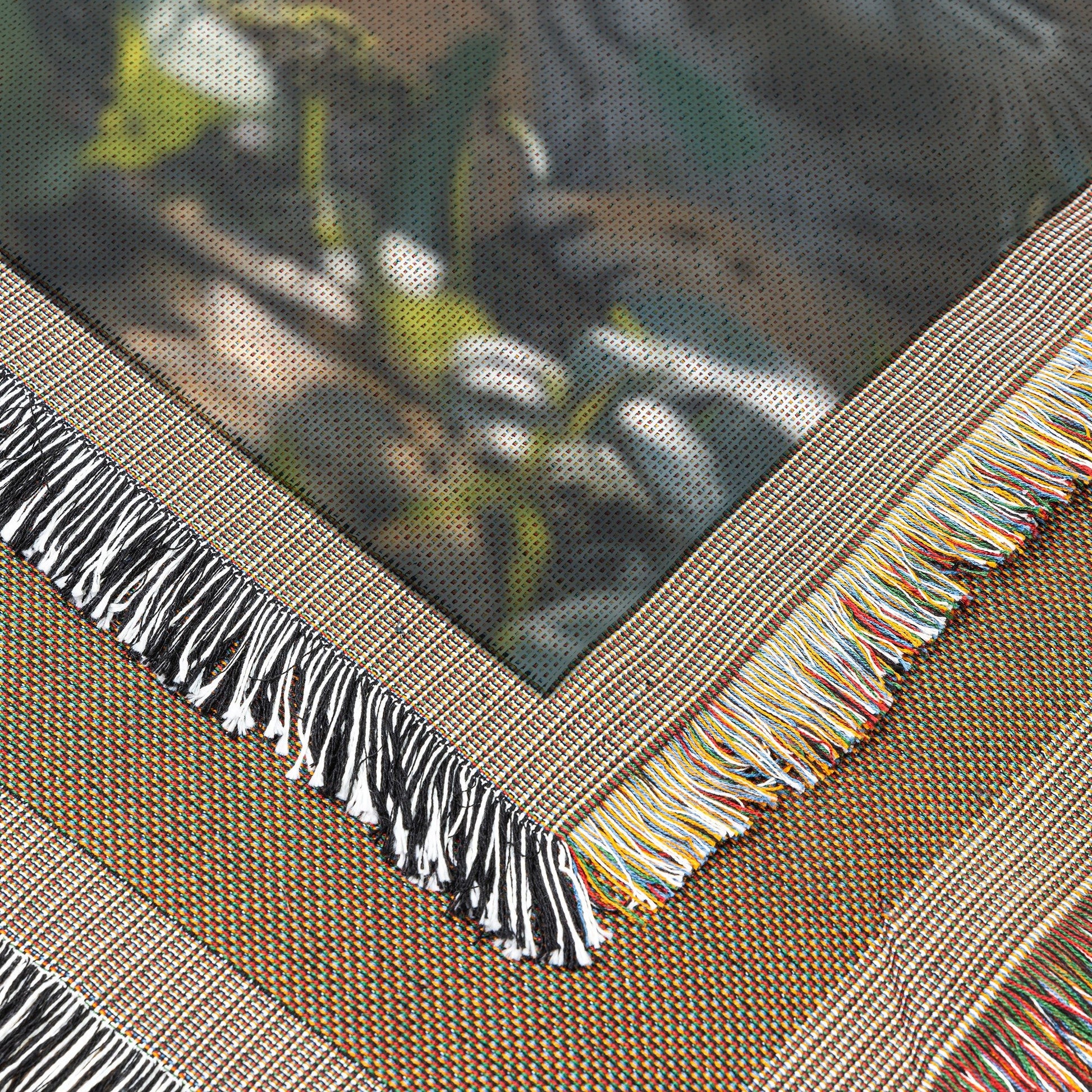 Three Baby Bobcat Cubs Sitting in Forest Greenery Wildlife Cozy Woven Throw Blanket - Awakening Righteousness
