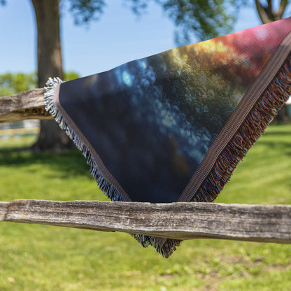 Vibrant Rainbow Tree of Life Woven Throw Blanket for Inspirational Home Decor and Cozy Comfort - Awakening Righteousness